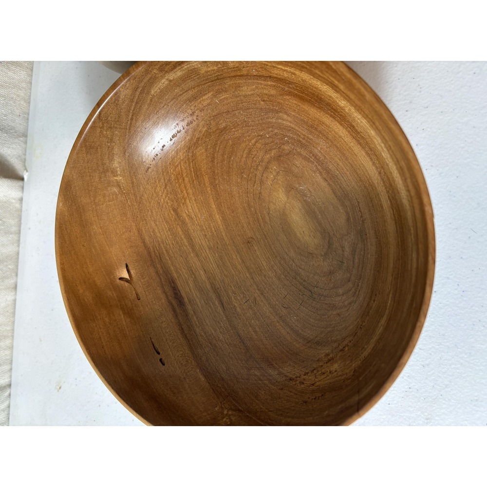 Vintage Hand Turned Wood Bowls Set Signed 2004-2005 Decor Salad Display Vase USA - Picture 2 of 15